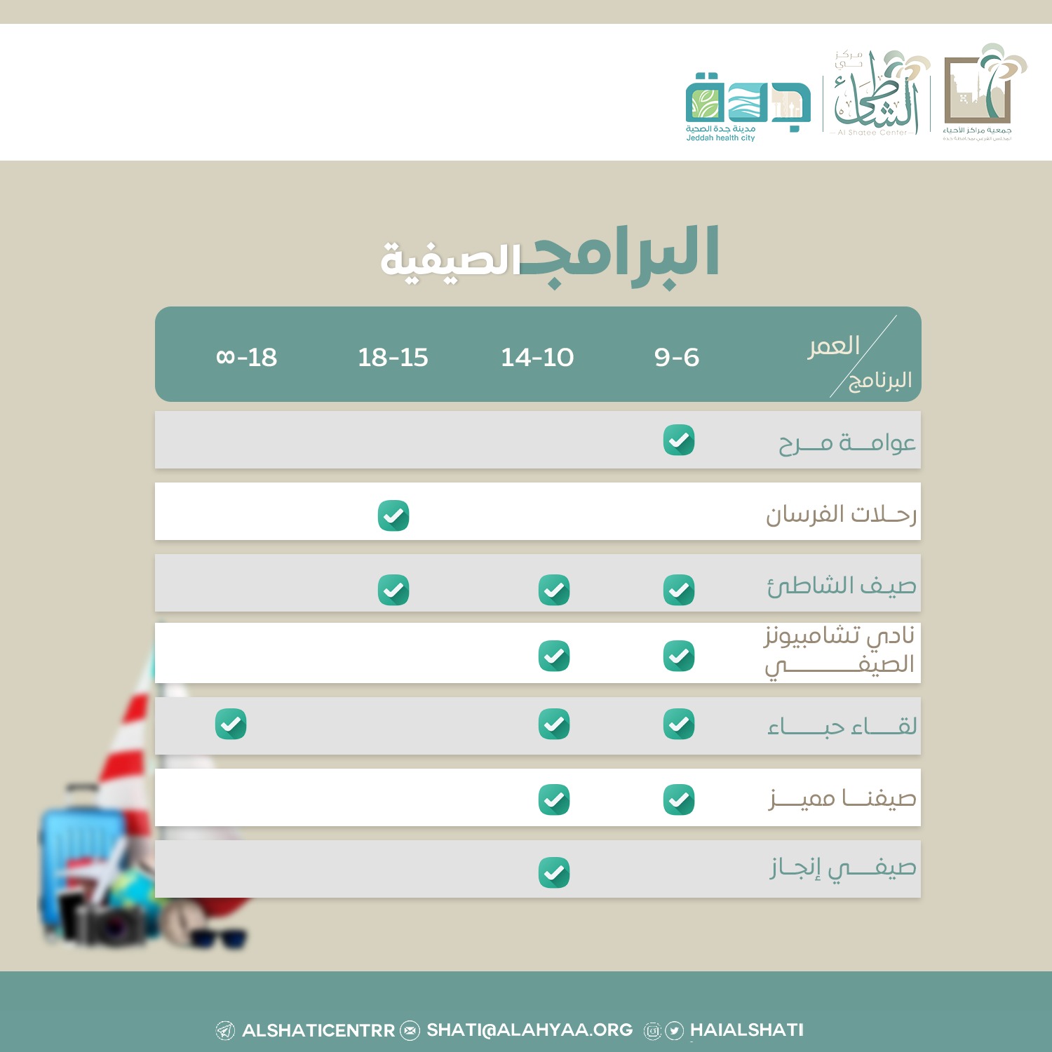 البرامج الصيفية بمركز حي الشاطئ